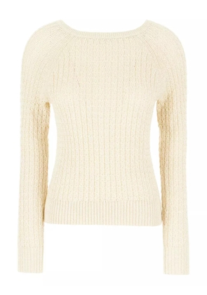 Ballantyne cable-knit raglan-sleeve sweater - White
