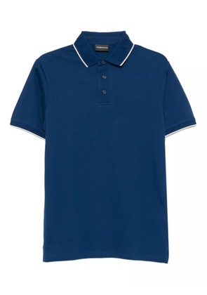 Emporio Armani embroidered-collar polo shirt - Blue