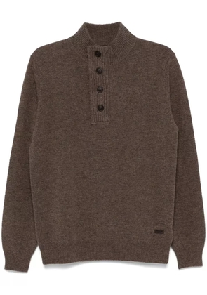 Barbour logo-patch sweater - Brown