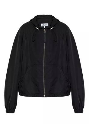 LOEWE hooded drawstring bomber jacket - Black