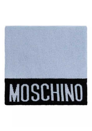 Moschino logo-detail knitted scarf - Blue
