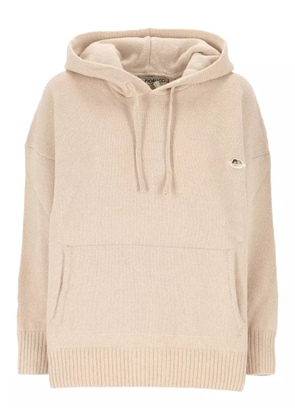 Fiorucci angel-embroidered hoodie - Neutrals