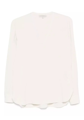 Antonelli V-neck long-sleeve top - Neutrals