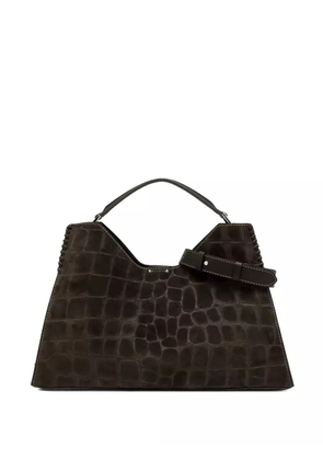 GIANNI CHIARINI Aurora crocodile-effect leather shoulder bag - Brown