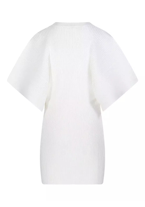 P.A.R.O.S.H. ribbed flared-sleeve mini dress - White