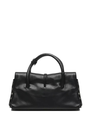 Zanellato small Dotta Centauro leather-buckle studded tote bag - Black