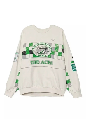 adidas checkers-print sweatshirt - White