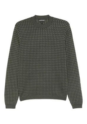 Emporio Armani geometric-pattern virgin-wool sweater - Green