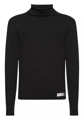Balmain logo-appliqué merino roll-neck jumper - Black