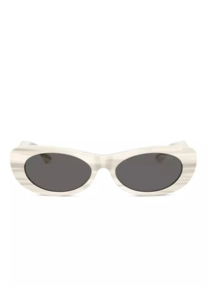 Jimmy Choo Eyewear striped logo-embellished sunglasses - White