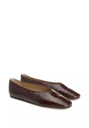 Le Monde Beryl Regency crocodile-effect pointed slippers - Brown