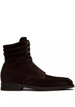 Bally lace-up suede boots - Brown