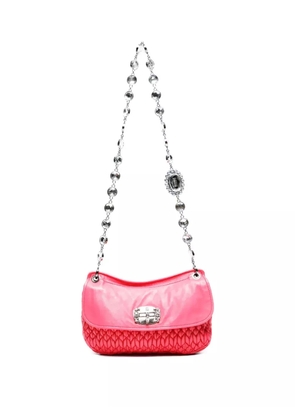 Miu Miu Pre-Owned 2010-2020s matelassé crystal-detail shoulder bag - Pink