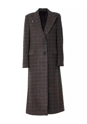OUR LEGACY Manta checked single-breasted coat - Brown