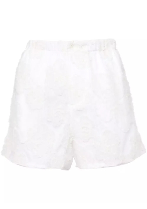 Nº21 floral-embroidered cotton shorts - White