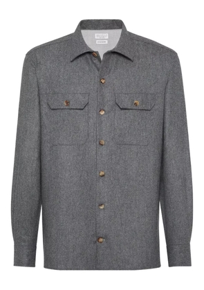 Brunello Cucinelli flannel double-pocket shirt - Grey