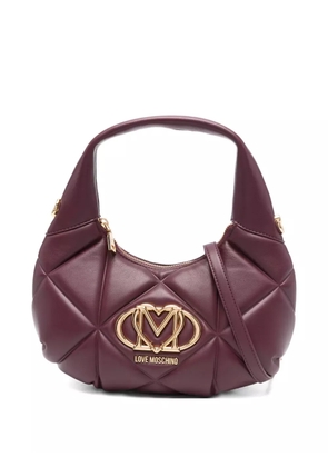 Love Moschino quilted logo-plaque shoulder bag - Red