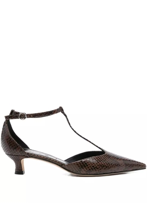 Aeyde 30mm snakeskin leather pumps - Brown
