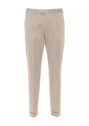PT Torino plea-detailing turn-up trousers - Neutrals