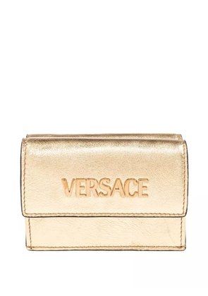 Versace logo-plaque leather wallet - Gold