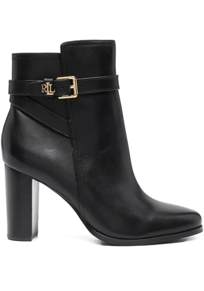 Lauren Ralph Lauren 80mm buckle-strap block-heel boots - Black
