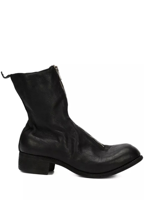 Guidi distressed zip-up boots - Black