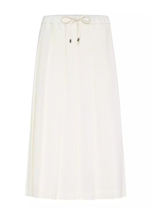 Brunello Cucinelli pleated midi skirt - White