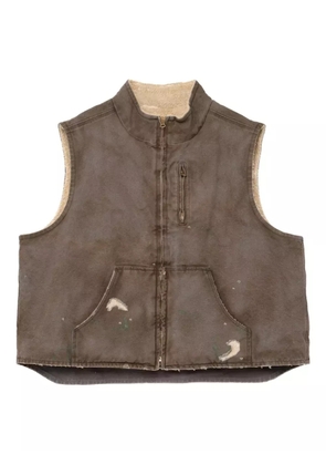 KAMIYA frayed pocket vest - Grey