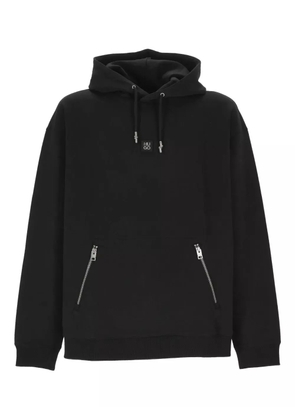 HUGO logo-plaque zip-pocket hoodie - Black