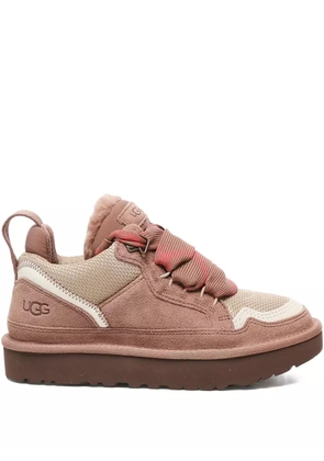 UGG ribbon-lace leather sneakers - Pink