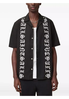 AllSaints script embroidery short-sleeve shirt - Black