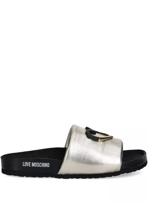 Love Moschino metallic slides - Gold
