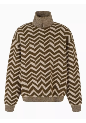 Emporio Armani chevron-pattern high-neck sweater - Neutrals