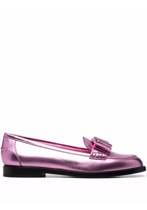 Ferragamo Vivaldo high shine ballerina shoes - Pink