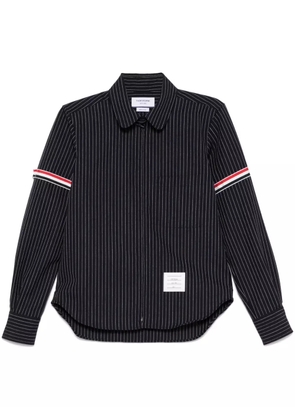 Thom Browne pinstriped zip-up shirt - Blue