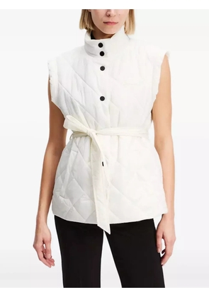 Karl Lagerfeld quilted belted vest - White