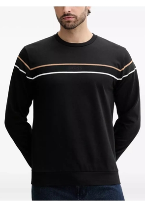 BOSS stripe-detail crew neck sweatshirt - Black