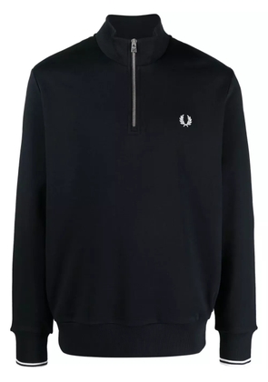Fred Perry logo-embroidered zip-up sweatshirt - Blue
