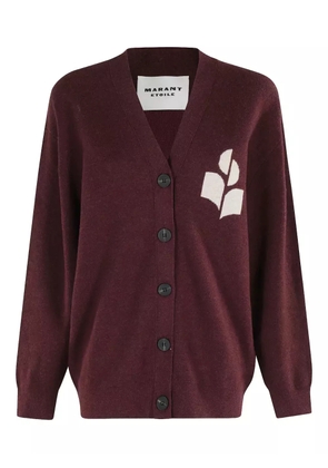 MARANT ÉTOILE logo V-neck cardigan - Red