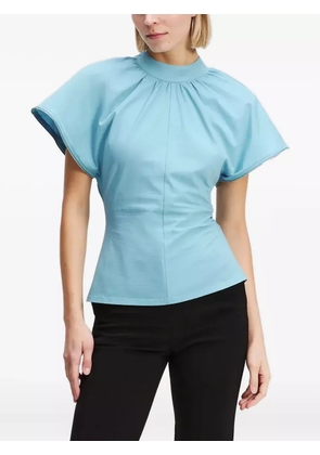 Karl Lagerfeld high-neck flared-sleeve blouse - Blue
