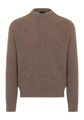 Brioni cable-knit ribbed sweater - Brown
