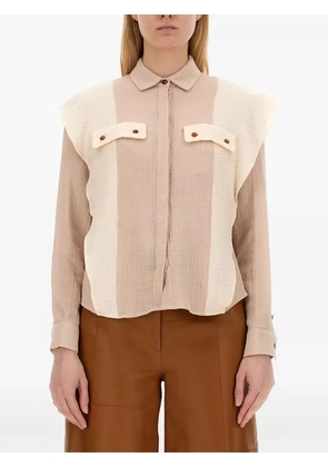 Alysi two-tone cotton shirt - Neutrals