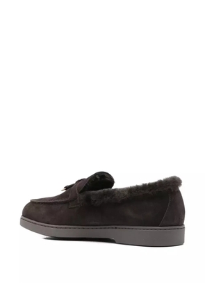 Doucal's tassel-embellished suede loafers - Brown