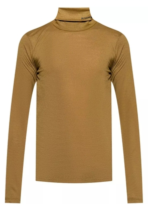 Jil Sander logo-print roll neck jumper - Green