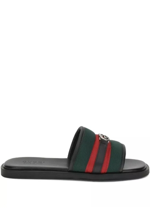 Gucci Interlocking G web-stripe sandals - Black