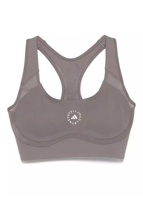 adidas by Stella McCartney logo-print racer-back bra - Grey