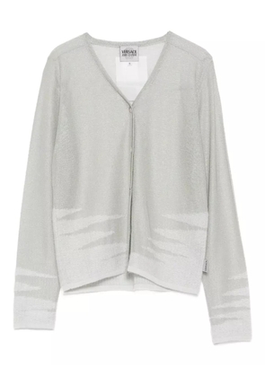 Versace Pre-Owned 1999-2000s metallic-threading cardigan - Grey