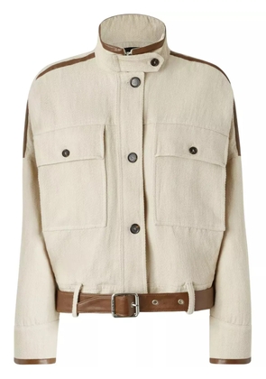 PINKO belted cropped jacket - Neutrals