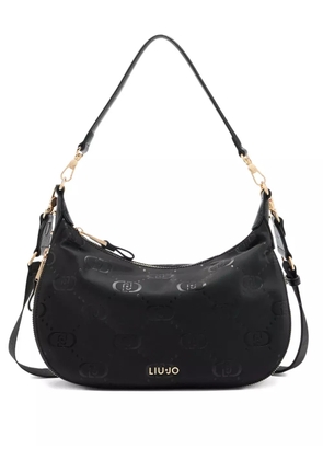 LIU JO medium logo-print zip shoulder bag - Black