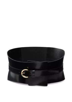 PINKO leather curved belt - Black